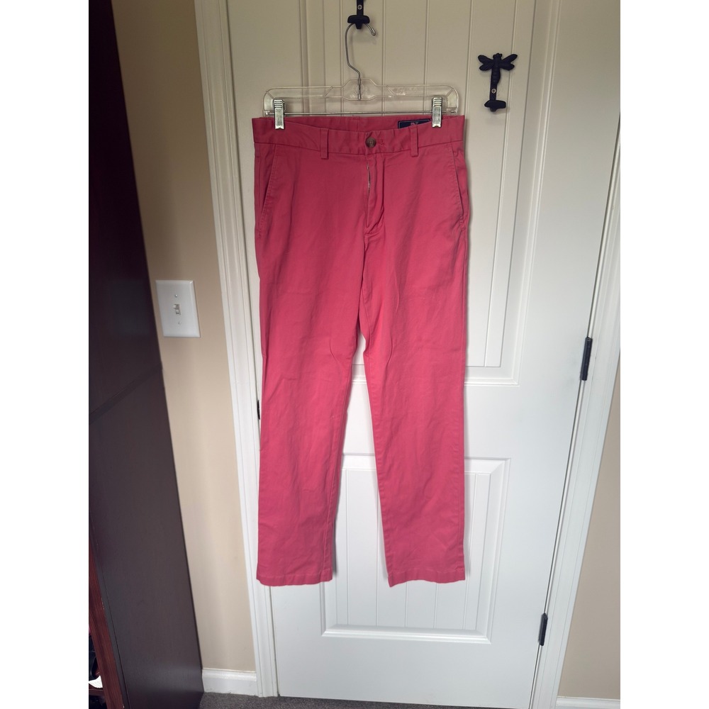 Vineyard Vines Mens Breaker Pants 28x32 Pink Stretch Cotton Chino 1P1291